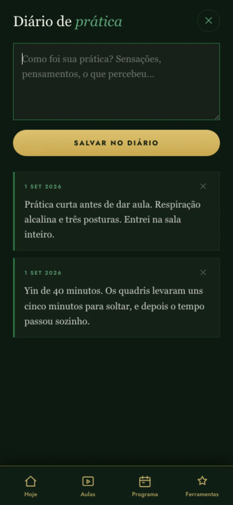 Diário do Dojo, o caderno onde o aluno anota a prática