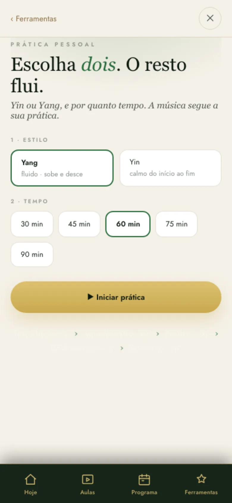 Prática do Dojo, com a sessão pessoal sendo montada